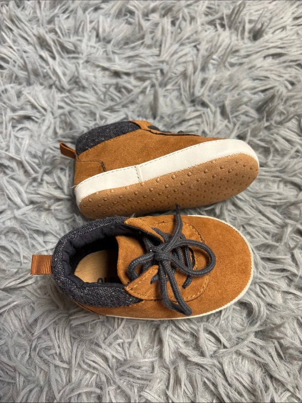 Toddler Suede-Look Lace-Up Boots in Chestnut